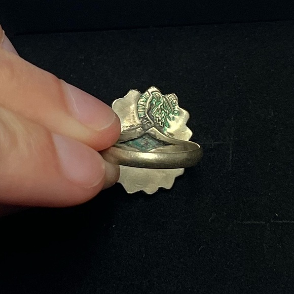 Sterling silver ring. Size 4. Unique brown stone. Beauty! Cool design - Picture 4 of 6